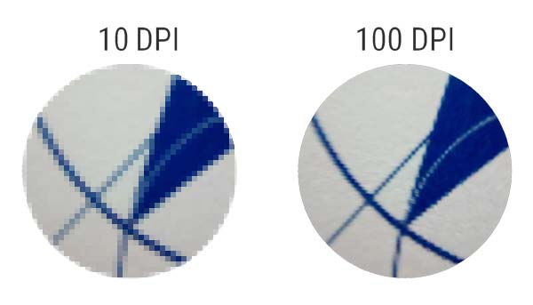 10 DPI vs. 100 DPI